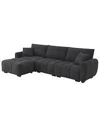 Streamdale Furniture 110" Modular Sectional Sofa with Ottoman