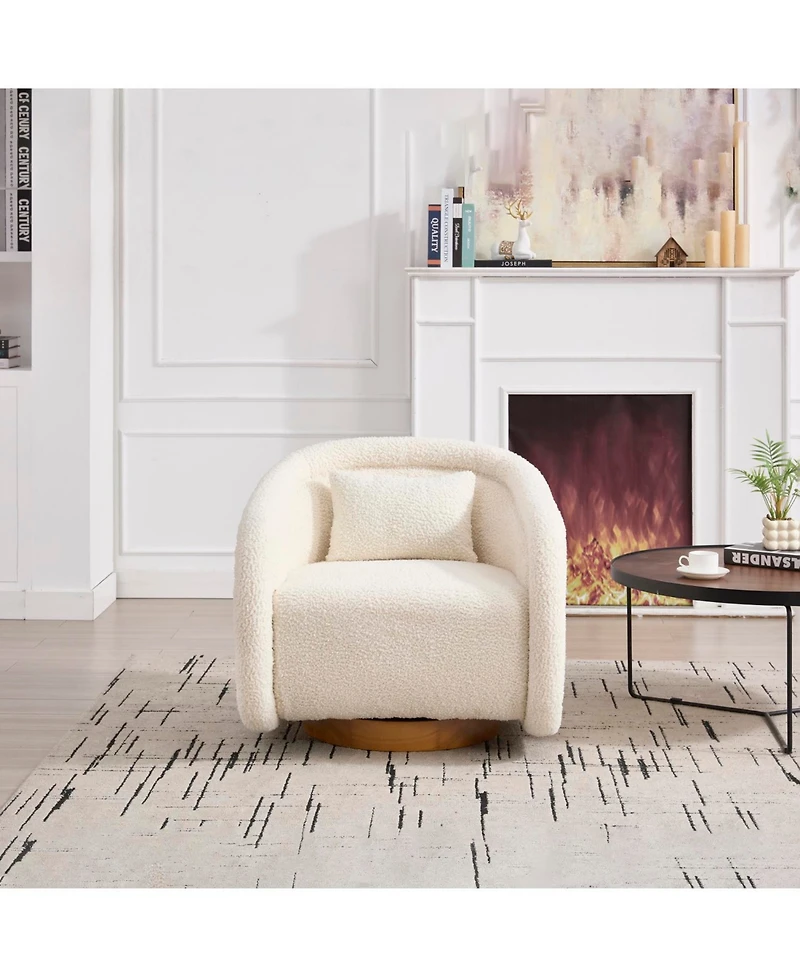 Streamdale Furniture Swivel Teddy Barrel Chair