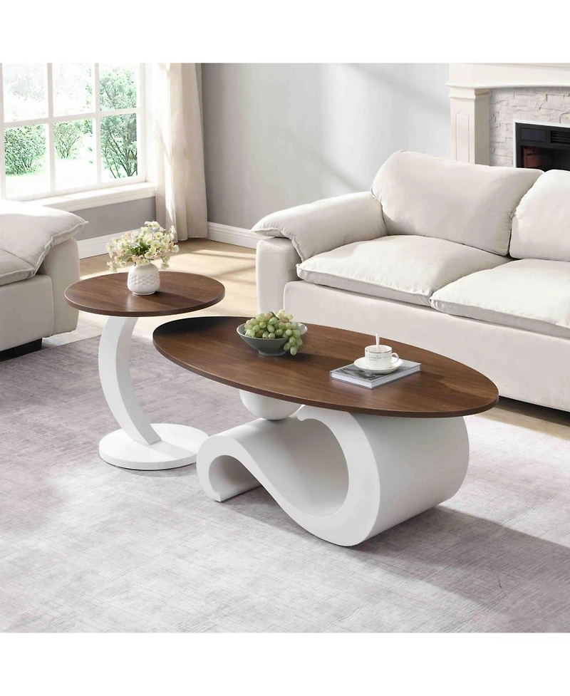 Streamdale Furniture Set of 2 Nesting Coffee Table
