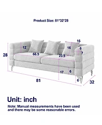 Streamdale Furniture 3-seater + 3-seater Combination sofa.White teddy(Ivory)