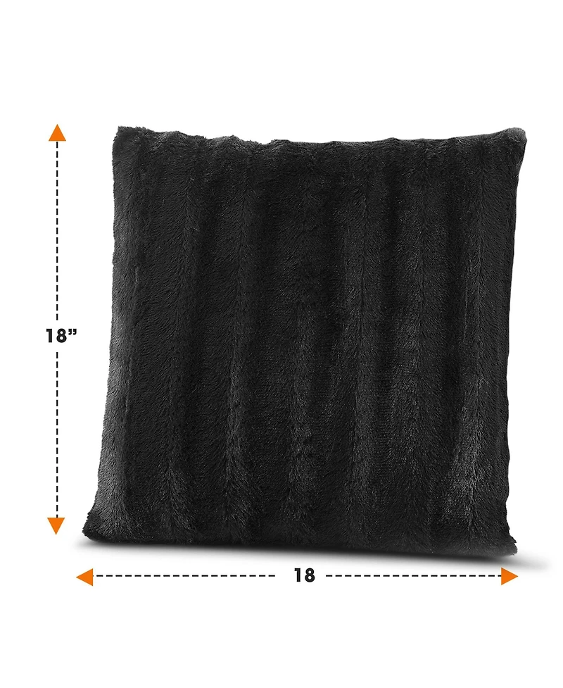 Cheer Collection Faux-Fur 2-Pack Decorative Pillows
