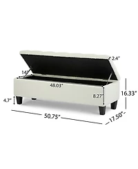 Streamdale Furniture Streamdale Beige Boucle Ottoman Bench with Storage - 300 lbs Capacity