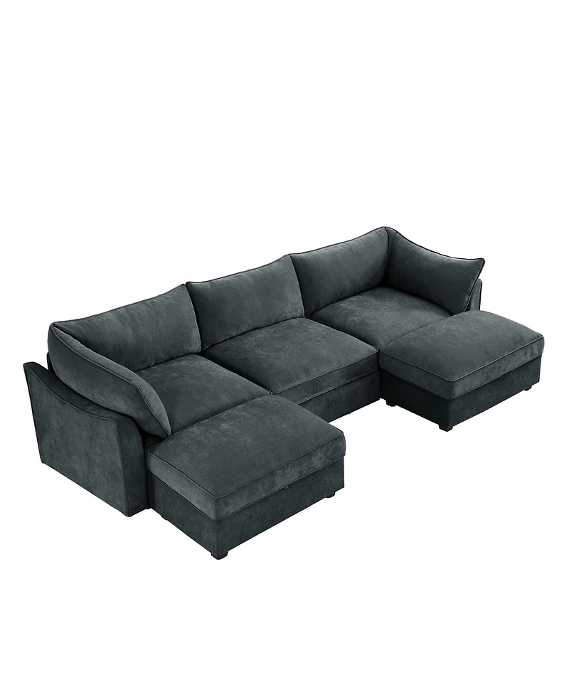 Streamdale Furniture U Shape Seater Sofa with Ottomans & Storage