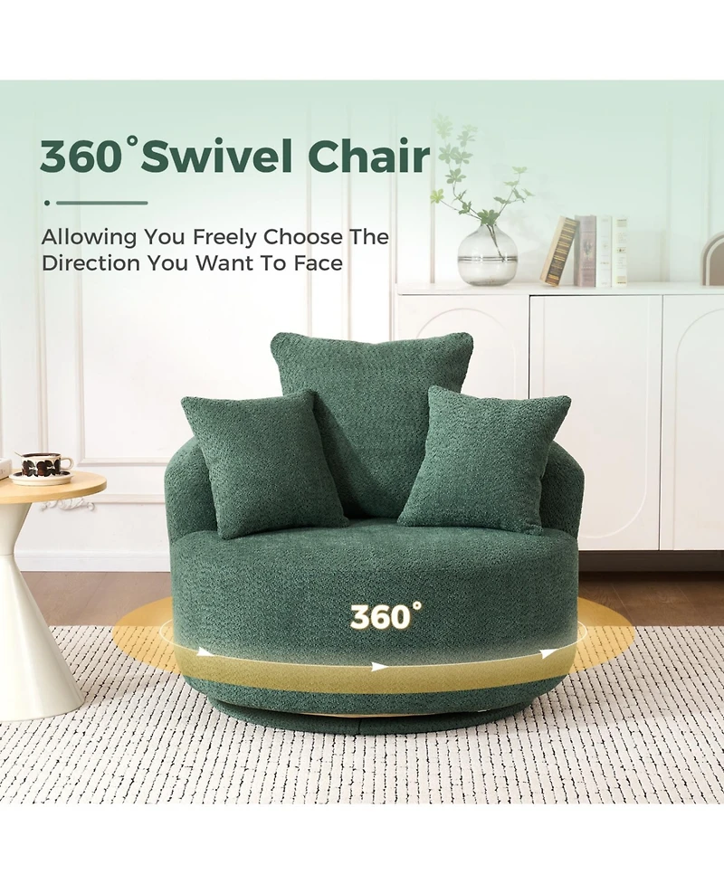 Streamdale Furniture Streamdale Swivel Barrel Accent Chair with Pillows