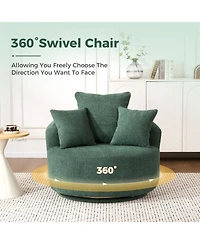 Streamdale Furniture Streamdale Swivel Barrel Accent Chair with Pillows