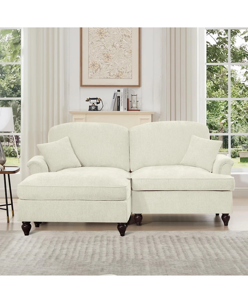 Streamdale Furniture Mid Century Modular L Shaped Sofa with Ottoman