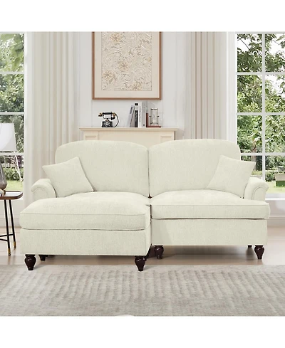 Streamdale Furniture Mid Century Modular L Shaped Sofa with Ottoman