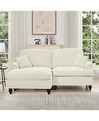 Streamdale Furniture Mid Century Modular L Shaped Sofa with Ottoman
