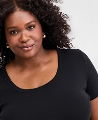 On 34th Trendy Plus Scoop Neck Short-Sleeve T-Shirt, Macy's Exclusive