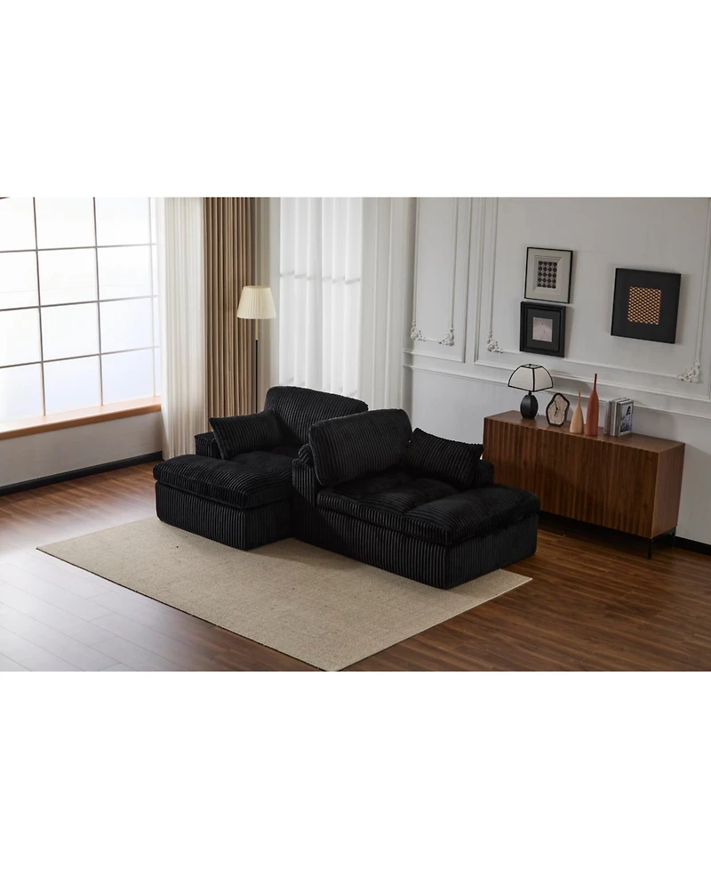 Streamdale Furniture Streamdale Double Chaise Lounge Sleeper Sofa Bed