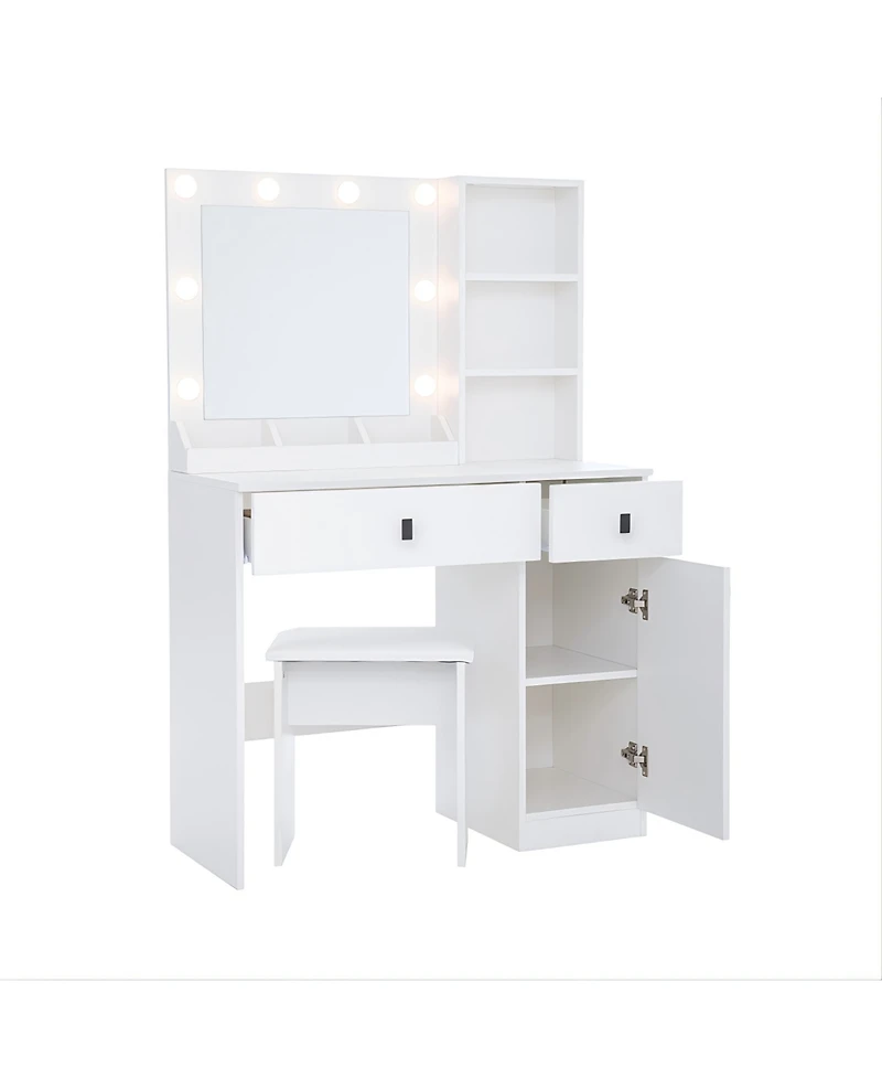 Streamdale Furniture Streamdale Vanity Desk with Adjustable Lights, Drawers & Storage