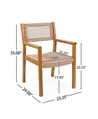 Streamdale Furniture Teak and Rope Dining Chairs (Set of 2) Sleek and Durable for Indoor or Outdoor Use