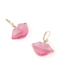 Betsey Johnson Faux Stone Sweetheart Lips Drop Earrings