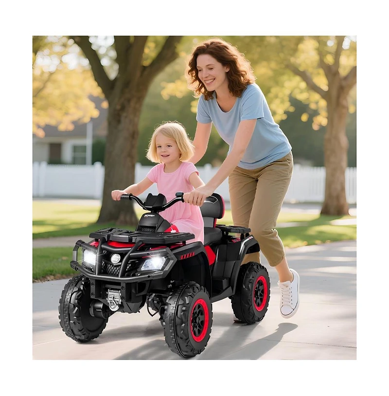 Hongge Kids Electric Two Seater Atv Ride On Vehicle with Four Motors Suspension and Music Functions