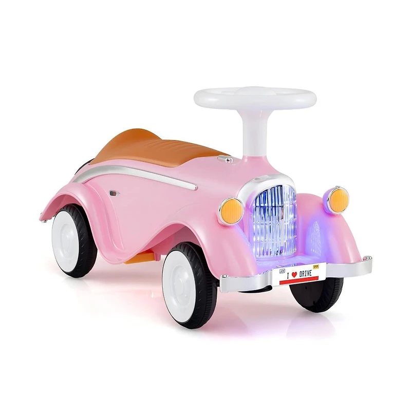 Hongge Toddler Ride On Car with Steering Wheel Lights Storage Seat and Four Wheel Stability
