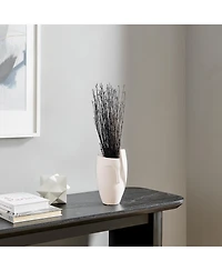 Danya B Hans Ansit White Abstract Face Matte Ceramic Sculpture Planter Vase