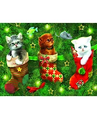 SunsOut Stockings Full of Kittens 300 piece Jigsaw Puzzle for Adults Christmas