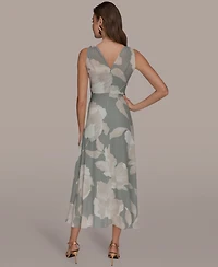 Donna Karan New York Women's Faux-Wrap Sleeveless Dress