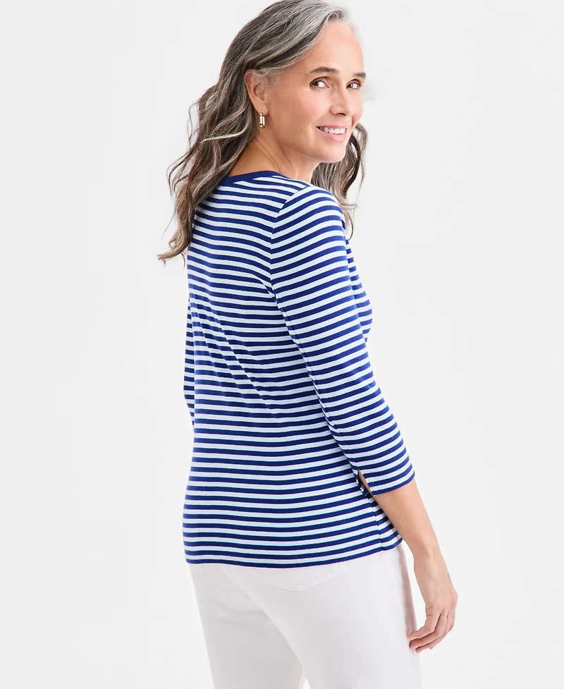 Style & Co Petite Boat Neck Top, Macy's Exclusive