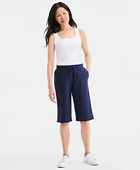 Style & Co Women's Mid Rise Sweatpant Bermuda Shorts, Created for Macy's