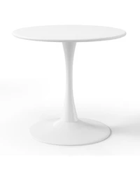 WestinTrends 5-Piece Indoor Outdoor Metal Round Patio Dining Table Set With Stackable Resin Patio Side Chairs