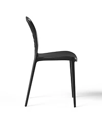 WestinTrends 3-Piece Outdoor Indoor Metal Patio Dining Table Set With Stackable Polypropylene Side Chairs