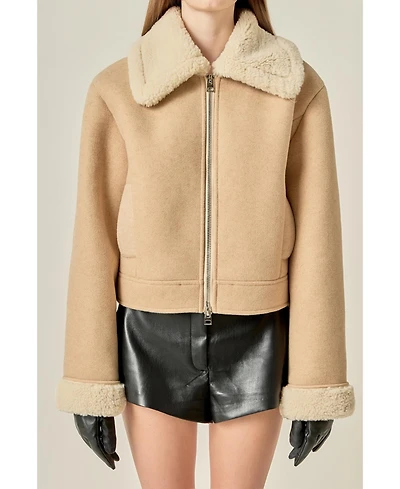 English Factory Women's Double Face Soft Jacket