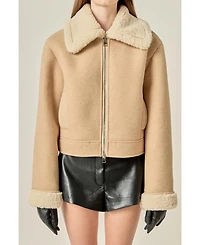 English Factory Women's Double Face Soft Jacket