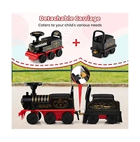 Hongge Electric Ride On Train with Detachable Carriage and Interactive Sounds for Kids