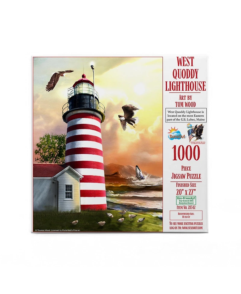 SunsOut West Quoddy Lighthouse 1000 piece Jigsaw Puzzle for Adults