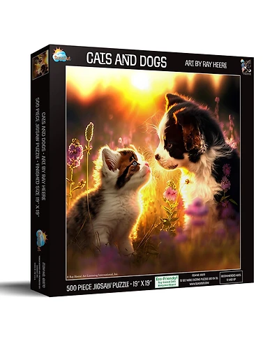 SunsOut Cats and Dogs 500 piece Jigsaw Puzzle for Adults