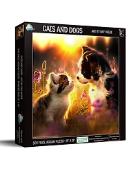 SunsOut Cats and Dogs 500 piece Jigsaw Puzzle for Adults