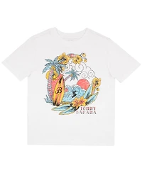 Tommy Bahama Big Boys Classic Woven Button Down Shirt, Tees and Shorts Outfit Set