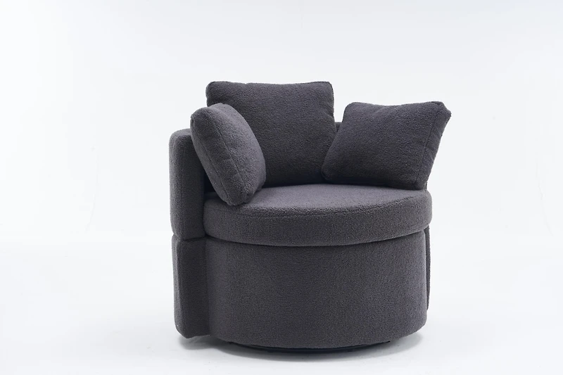 Simplie Fun Cozy Swivel Accent Chair with Storage and Throw Pillows