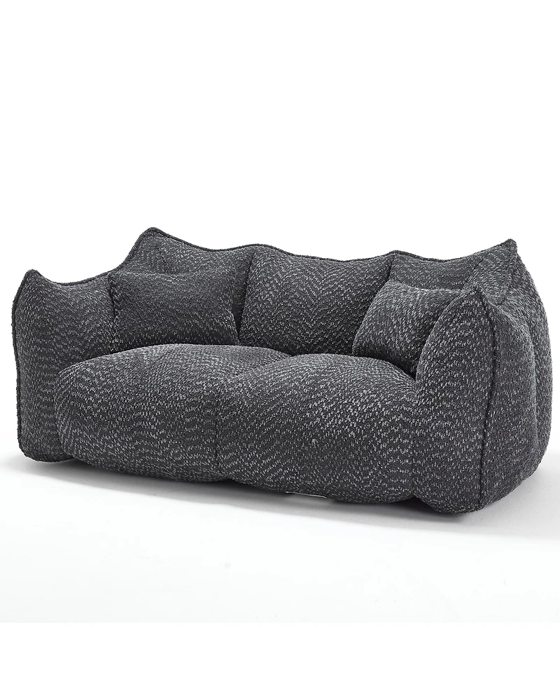 Streamdale Furniture Plush Beanbag Sofa with Foam Core for Two