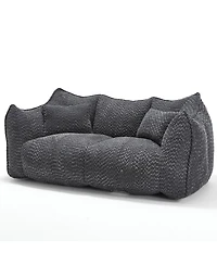 Streamdale Furniture Plush Beanbag Sofa with Foam Core for Two