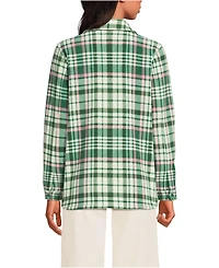 Lands' End Women's Petite Print Anyweather Fleece Shirt Jacket