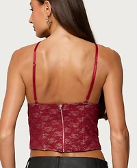 Edikted Women's Tyra Crisscross Lace Boned Top