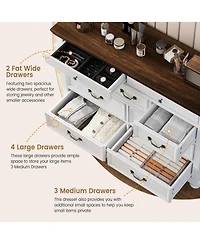 gaomon 47-Inch Wide Farmhouse 9-Drawer Wood Bedroom Dresser with Rustic Design and Metal Handles