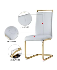 Streamdale Furniture Modern Gray Pu Leather Dining Chairs (Set of 2)