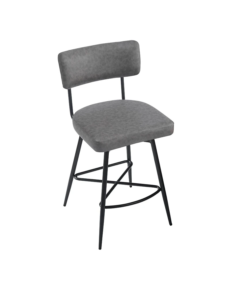 Streamdale Furniture Retro Swivel Counter Stools, Set of 2 in Grey