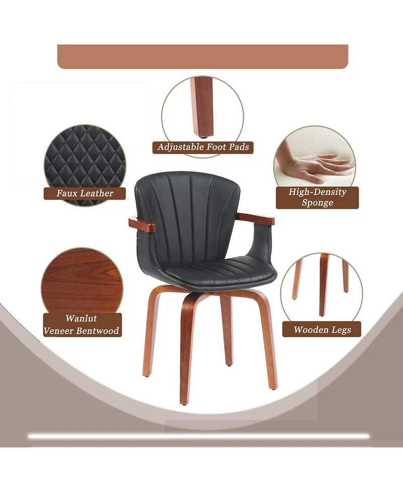 Streamdale Furniture Bentwood Swivel Dining Chairs (Set of 2)