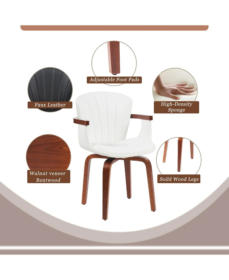 Streamdale Furniture Bentwood Swivel Dining Chairs (Set of 2)