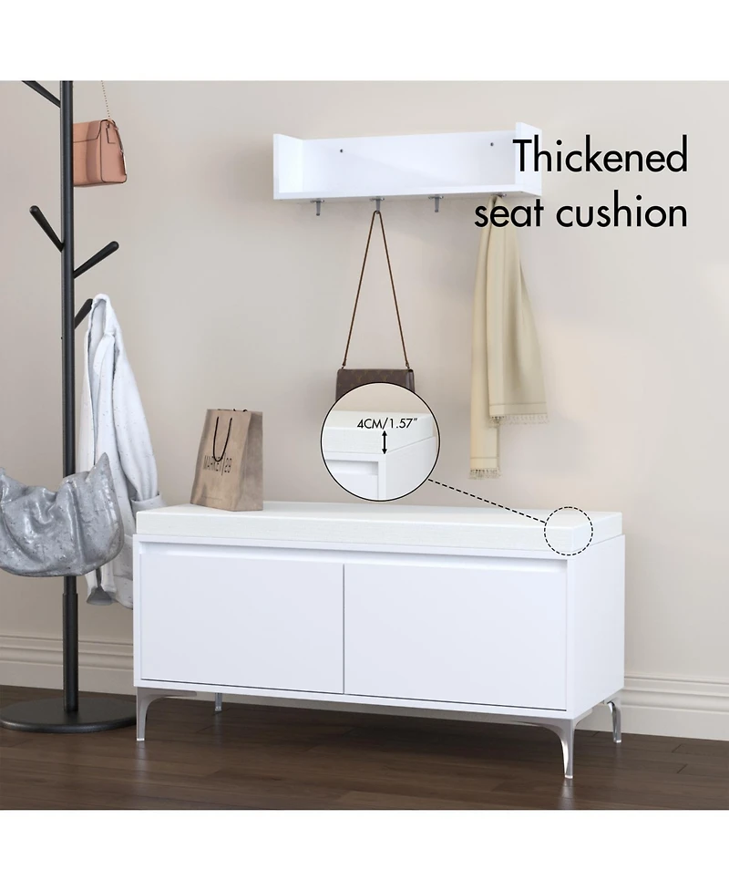 Streamdale Furniture Streamdale Entryway Shelf with Hooks, Bench & Shoe Cabinet Set