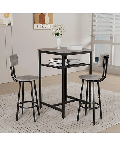 Streamdale Furniture Bar table, equipped with 2 bar stools, with backrest and partition