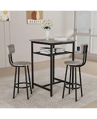 Streamdale Furniture Bar table, equipped with 2 bar stools, with backrest and partition