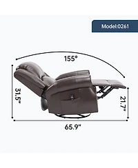 Streamdale Furniture Streamdale Heat Massage Rocker Recliner Chair, Swivel Fabric