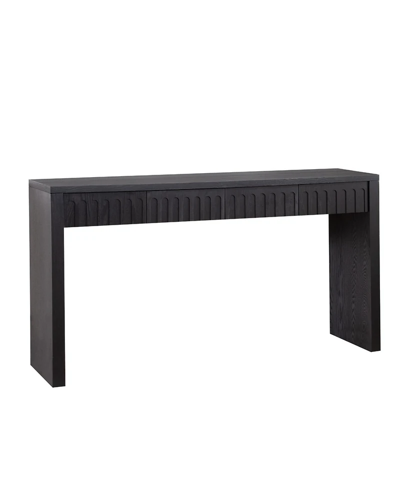 Streamdale Furniture Modern Black Console Table with 4 Drawers – 59.2" Entryway Table with Storage