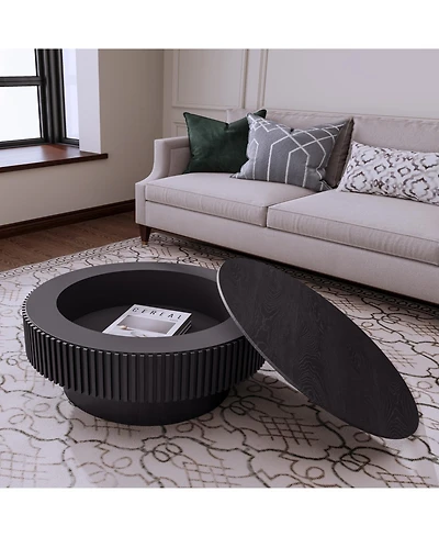 Streamdale Furniture 31.5" Round Coffee Table - Black