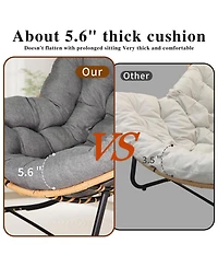 Streamdale Furniture Outdoor Rocking Chair, Patio Egg Chair, Indoor Papasan, Rattan Wicker